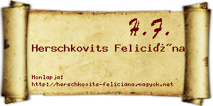 Herschkovits Feliciána névjegykártya
